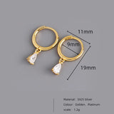 925 Silver Geometric Zircon Dangle Earrings for Women