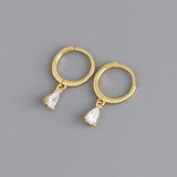 925 Silver Geometric Zircon Dangle Earrings for Women