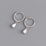 925 Silver Geometric Zircon Dangle Earrings for Women