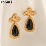 Chinese Knot Teardrop Earrings 925 Silver Needle High Brass Metal For Women