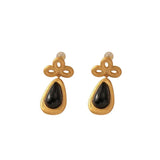 Chinese Knot Teardrop Earrings 925 Silver Needle High Brass Metal For Women