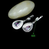 Silver 925 Rainbow CZ Water Drop Earrings Women Party Accessories