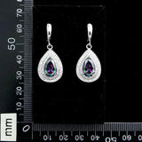 Silver 925 Rainbow CZ Water Drop Earrings Women Party Accessories
