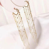 Vintage Arc Bar Tassel Drop Earrings