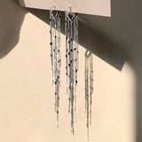 Vintage Arc Bar Tassel Drop Earrings