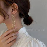 Vintage Arc Bar Tassel Drop Earrings