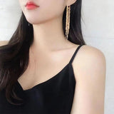 Vintage Arc Bar Tassel Drop Earrings