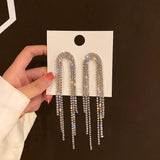 925 Silver Needle Tassel Long Earrings