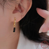 Minimalist Retro 925 Silver Ear Decoration in Rose Red