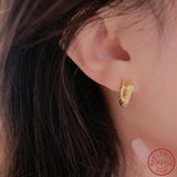 Japan & Korea S925 Silver Snake Green Earrings
