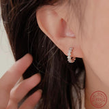 Sterling Silver Triangle Zircon Earrings for Women