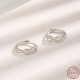 Zircon Infinite Symbol Earrings in 925 Sterling Silver