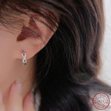 Zircon Infinite Symbol Earrings in 925 Sterling Silver