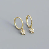 925 Silver Green Zircon Butterfly Earrings for Women