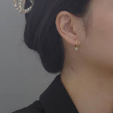 925 Silver Green Zircon Butterfly Earrings for Women