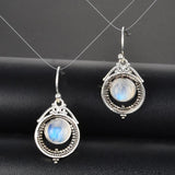 Vintage Moonstone Drop Earrings 925 Silver