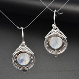 Vintage Moonstone Drop Earrings 925 Silver