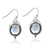 Vintage Moonstone Drop Earrings 925 Silver