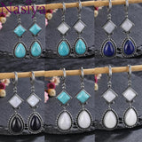 Moon Stone 925 Silver Drop Earrings Vintage Wedding Jewelry