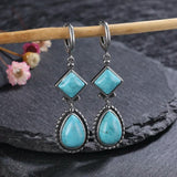 Moon Stone 925 Silver Drop Earrings Vintage Wedding Jewelry