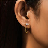 925 Sterling Silver Clear Zircon Tassel Earrings for Women