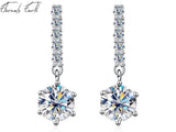 Moissanite Earrings 925 Sterling Silver Plated 18k
