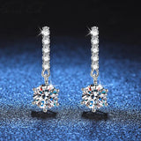 Moissanite Earrings 925 Sterling Silver Plated 18k