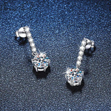 Moissanite Earrings 925 Sterling Silver Plated 18k