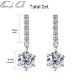 Moissanite Earrings 925 Sterling Silver Plated 18k