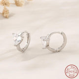 925 Silver Heart Zircon Women's Earrings