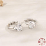 925 Silver Heart Zircon Women's Earrings