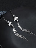 Sterling Silver 4 Leaf Clover Tassel Earrings for Women's Birthday