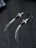 Sterling Silver 4 Leaf Clover Tassel Earrings for Women's Birthday
