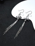 Sterling Silver 4 Leaf Clover Tassel Earrings for Women's Birthday