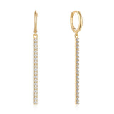 925 Silver Zircon Drop Earrings Hypoallergenic