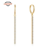 925 Silver Zircon Drop Earrings Hypoallergenic
