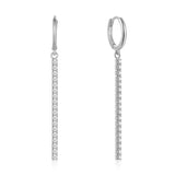 925 Silver Zircon Drop Earrings Hypoallergenic