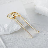 925 Silver Zircon Drop Earrings Hypoallergenic