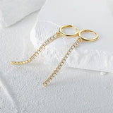 925 Silver Zircon Drop Earrings Hypoallergenic