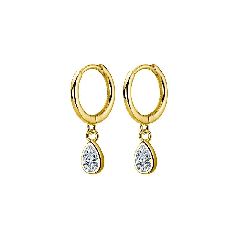 925 Silver Water Drop Zircon Earrings for Women