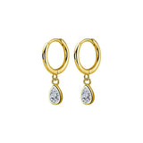 925 Silver Water Drop Zircon Earrings for Women