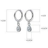 925 Silver Water Drop Zircon Earrings for Women