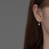 925 Silver Water Drop Zircon Earrings for Women