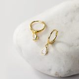 925 Silver Water Drop Zircon Earrings for Women