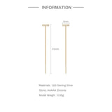 925 Silver Tassel Threader Earrings CZ Stud Piercing Ear Line