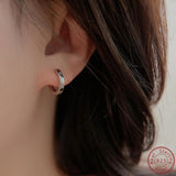925 Sterling Silver Circular Earrings - Minimalist Fashion Jewelry