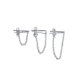 Real Silver 925 Chain Drop Earrings for Women