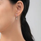 925 Sterling Silver A-Z 1PC Hoop Earrings for Women Girls Wedding