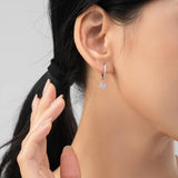 925 Sterling Silver A-Z 1PC Hoop Earrings for Women Girls Wedding
