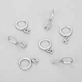 925 Sterling Silver A-Z 1PC Hoop Earrings for Women Girls Wedding